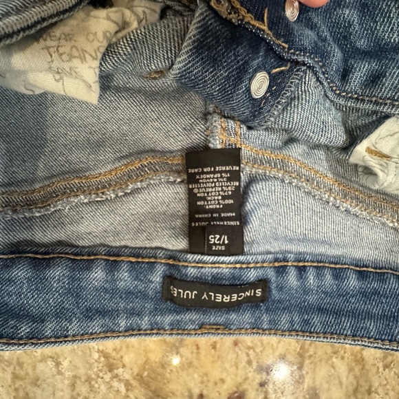 Sincerely Jules Button fly Stretchy Denim Size 1/25 D1.2 - Picture 9 of 14